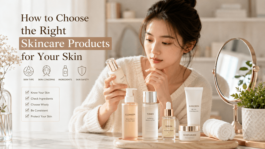 How to choose the right skincare products for your skin type banner image